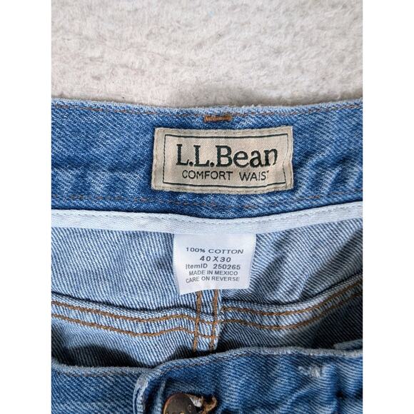 LL Bean Mens Jeans Mens 40x30 Fits 36x29 Comfort Waist Blue Jeans Pants - Picture 13 of 16